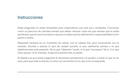 Ejercicio para distinguir lo que es y no tu trabajo como padre/madre